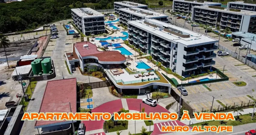 Apartamento mobiliado à venda no makia em muro alto-ipojuca/pe | 1 quarto | 1 wc | 1 vaga | 29m²
