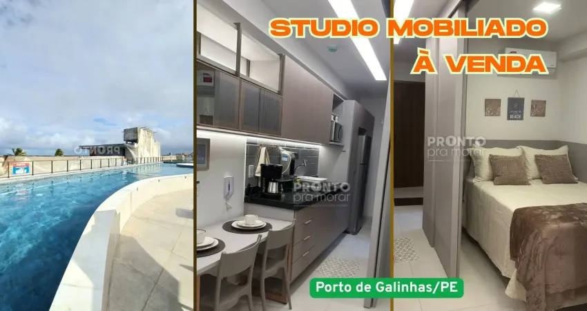Studio mobiliado à venda em porto de galinhas-ipojuca/pe | 1 quarto | 1 wc | 1 vaga | 21m²