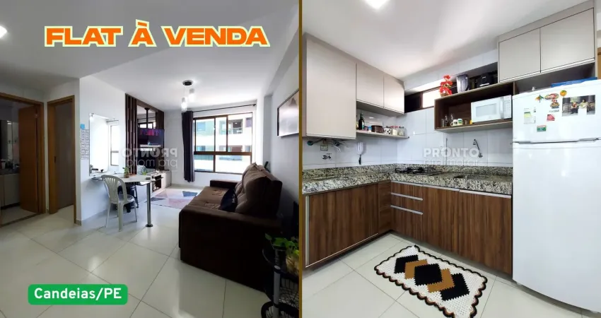 Flat à venda em candeias-jaboatao/pe | 1 quarto | 1 wc | 1 vaga | 33m²