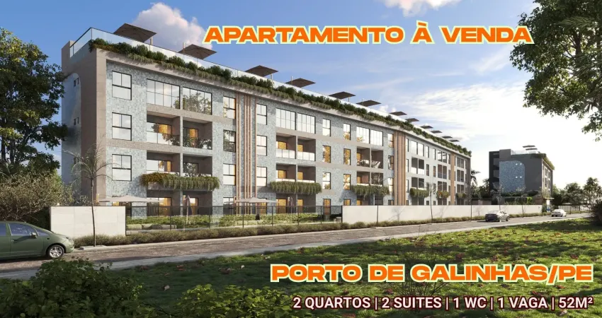 Apartamento à venda em porto de galinhas/pe | 2 quartos | 2 suites | 1 wc | 1 vaga | 52m²