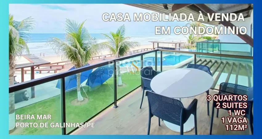 Casa mobiliada à venda na beira mar de porto de galinhas-ipojuca/pe
