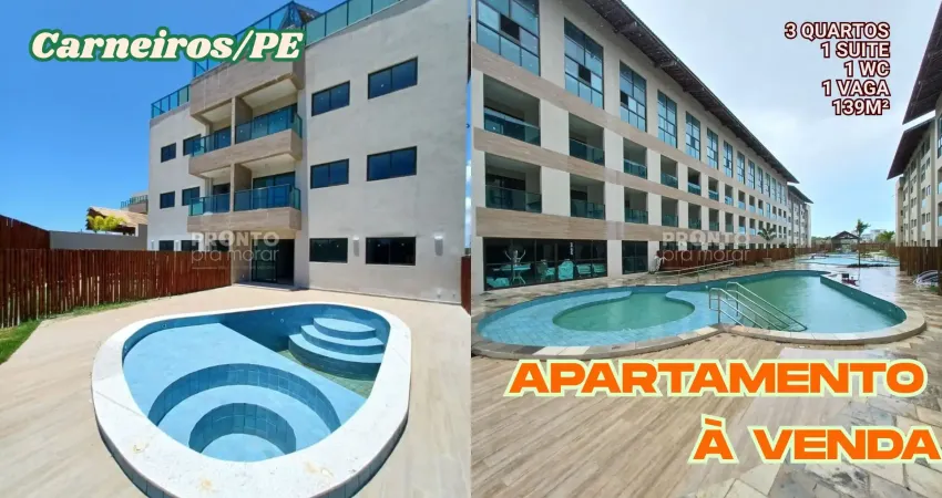 Apartamento à venda em carneiros/pe | 3 quartos sendo 1 suite| 1 wc | 1 vaga | 139m²