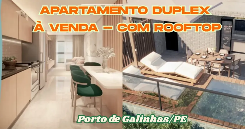 Rooftop à venda em porto de galinhas-ipojuca/pe | 1 quarto | 1 wc | 1 vaga | 51m²