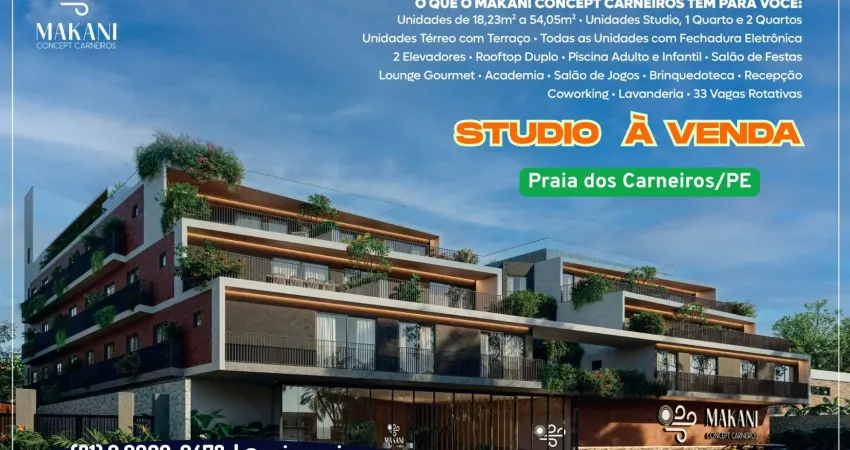 Studio à venda em carneiros-tamandare/pe | 1 quarto | 1 wc | 1 vaga | 18m²