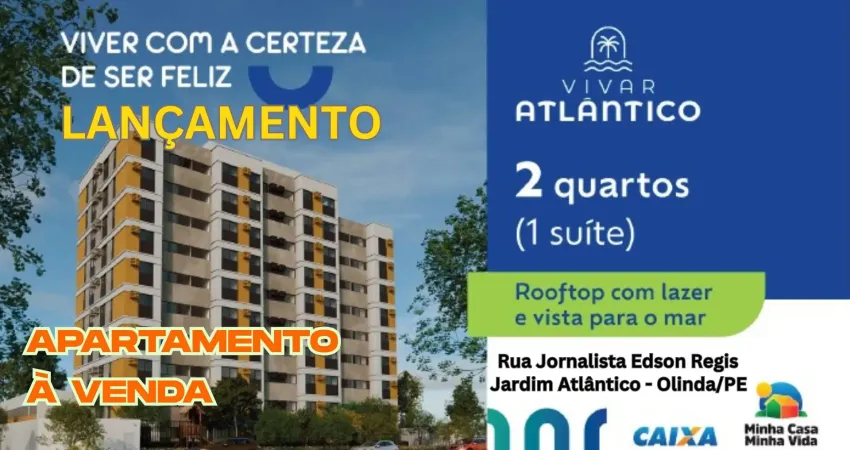 Apartamento à venda em jardim atlantico-olinda/pe|2 quartos sendo 1 suite | 1 wc | 1 vaga| 48m²