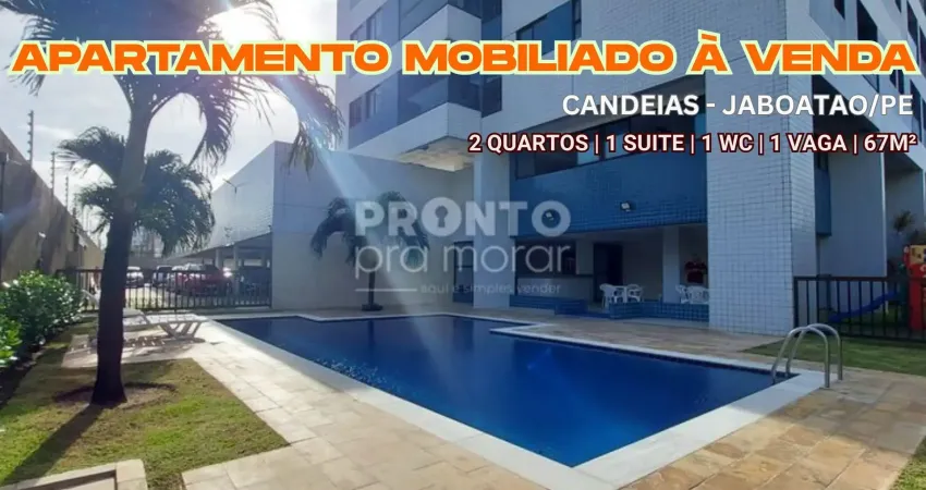 Apartamento mobiliado à venda em candeias-jaboatao/pe | 2 quartos sendo 1 suite | 1 wc | 1 vaga
