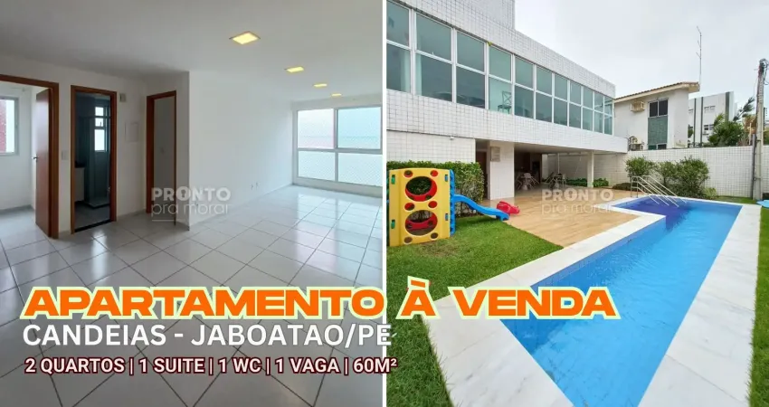 Apartamento à venda em candeias-jaboatão/pe | 2 quartos sendo 1 suite | 1 wc | 1 vaga | 60m²