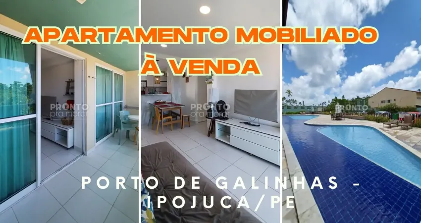 Apartamento mobiliàdo à venda em porto de galinhas centro-ipojuca/pe | 2 quartos | 1 wc | 1 vaga