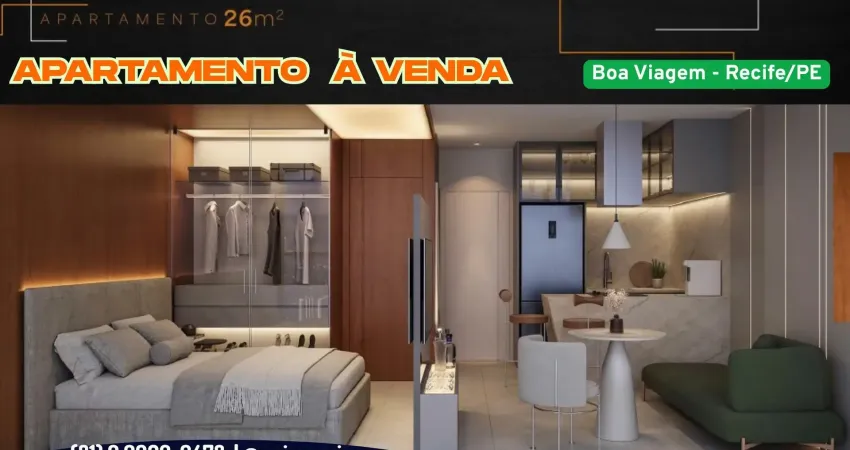 Apartamento à venda em boa viagem-recife/pe |  1 quarto | 1 wc | 1 vaga | 26m²