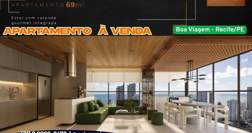 Apartamento à venda em boa viagem-recife/pe |  2 quartos | 1 suite | wc | 1 vaga | 69m²