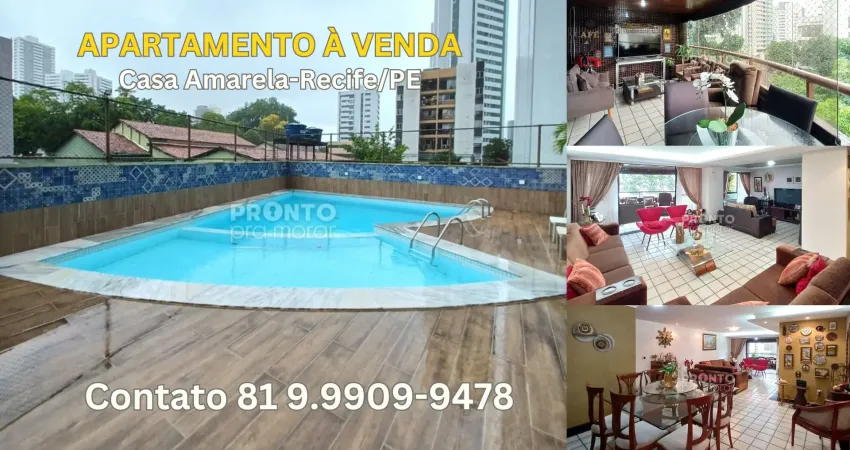 Apartamento à venda em casa amarela-recife/pe | 3 quartos sendo 2 suites | 1 wc| 2 vagas | 180m²