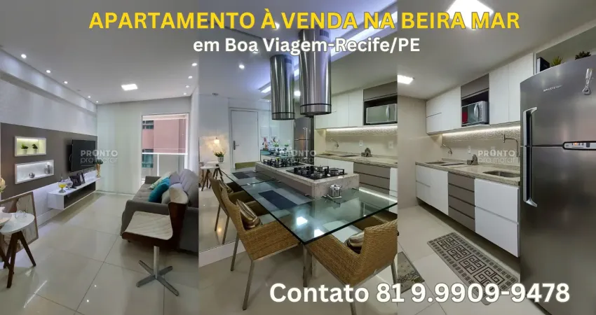 Apartamento à venda na beira mar praia de boa viagem-recife/pe | 1 quarto | 1 wc | 1 vaga | 35m²
