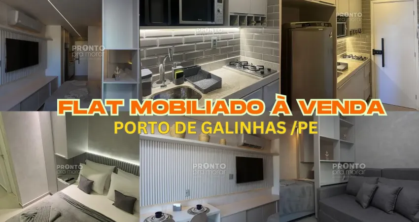 Flat mobiliado à venda villa del porto em porto de galinhas-ipojuca/pe