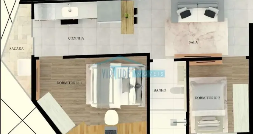 Apartamento em condomínio para venda no bairro jardim popular, 2 dorm, 34 m