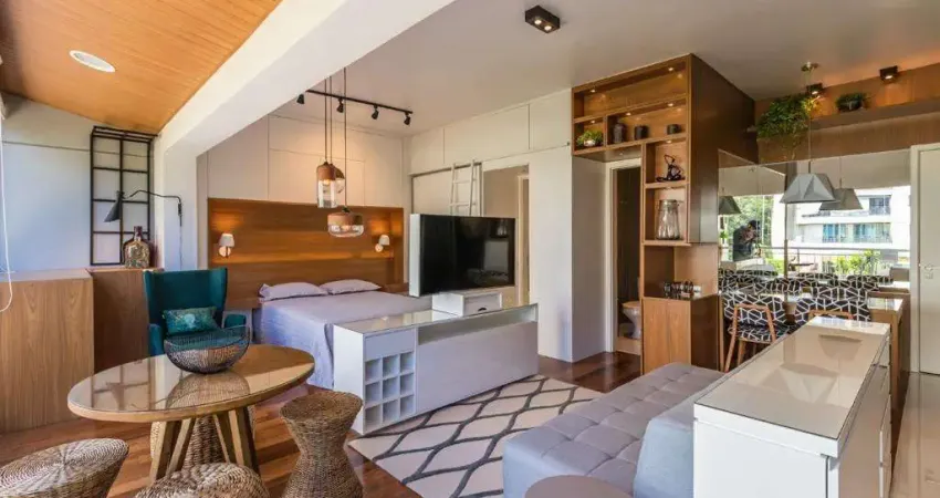 Estúdio à venda em santana de parnaíba, alphaville, com 1 quarto, com 50 m²