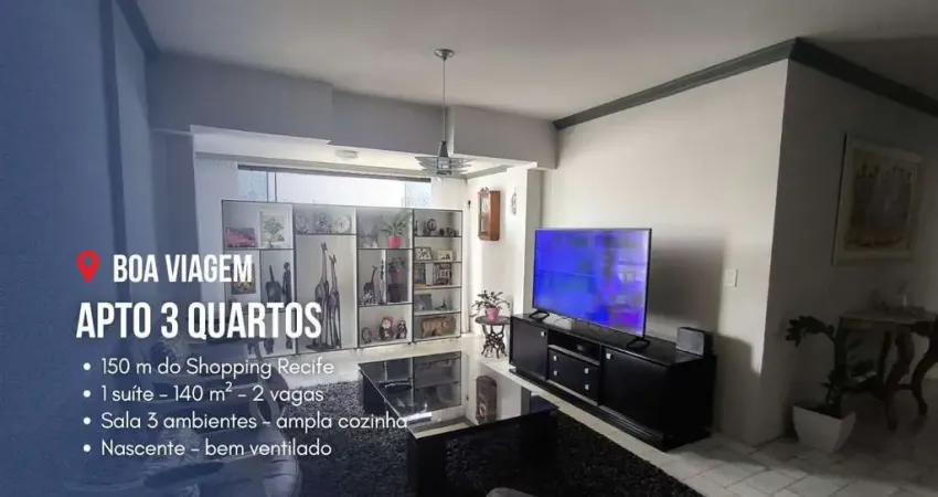 Apartamento para venda em recife, boa viagem, 3 dormitórios, 1 suíte, 3 banheiros, 2 vagas