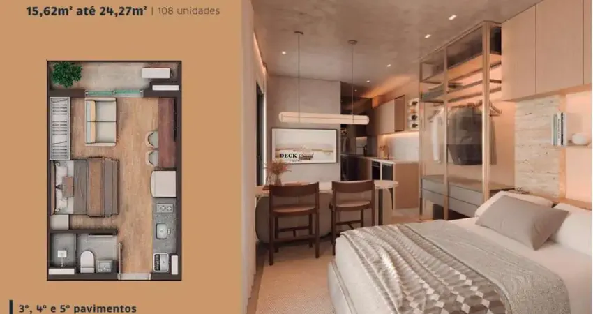 Studio na planta no Centro de Curitiba com 22m², 1 dormitório e 1 vaga - Centro - Curitiba - PR