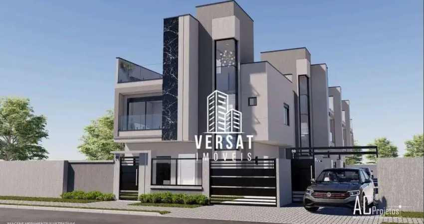 Sobrado com 3 dormitórios à venda, 127 m² por r$ 898.000 - capão raso - curitiba/pr