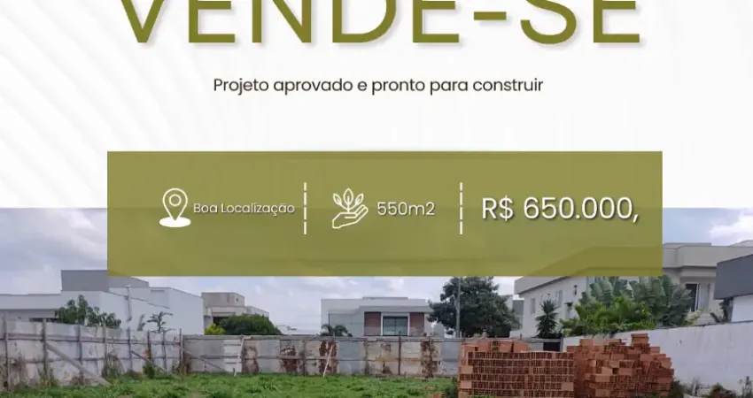 Lote no alphaville jacuhy (550m2 - já com projeto aprovado de uma casa com 2pavimentos e 400m2 de área de privativa