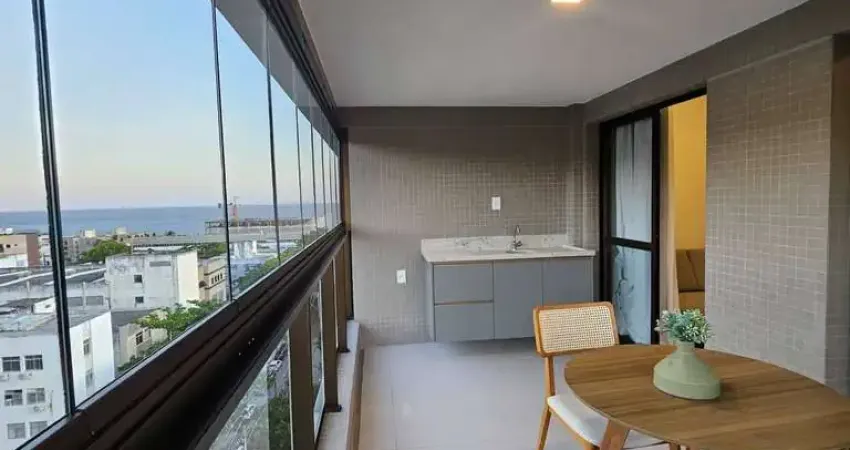 Quarto e sala com varanda no house ondina, 37m² - salvador/ba