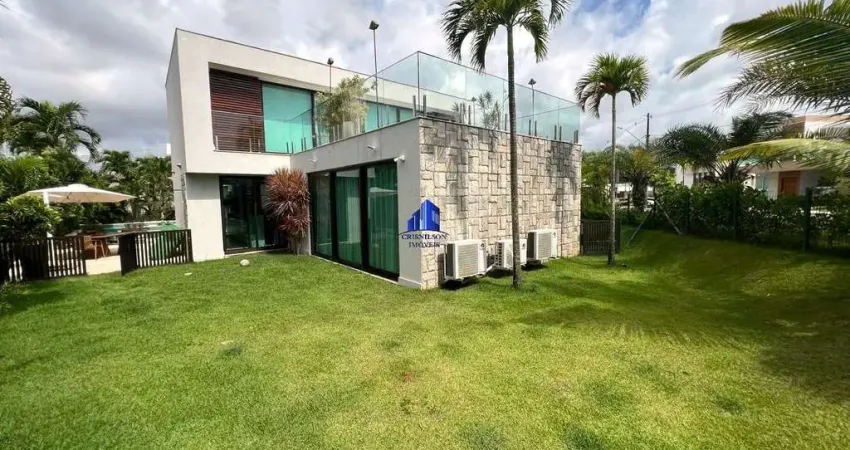 Casa à venda alphaville ii salvador r$ 9.800.000,00 decorada, 5 suítes, 5 closets, suíte máster com banheira, elevador, piscina, área gourmet