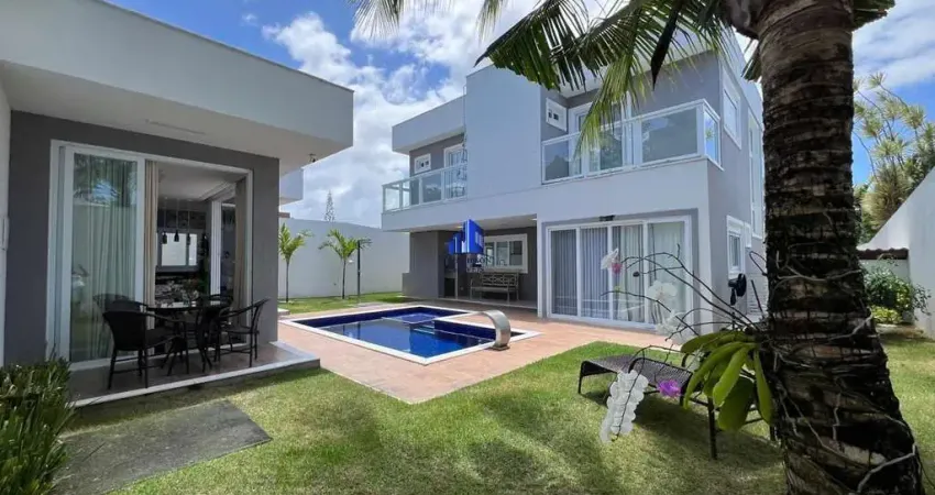 Casa à venda alphaville litoral norte i r$ 2.690.000,00 nascente, 4 suítes, piscina com espaço gourmet climatizado, sala ampla, armários, cozinha com despensa, área construída 285 m².