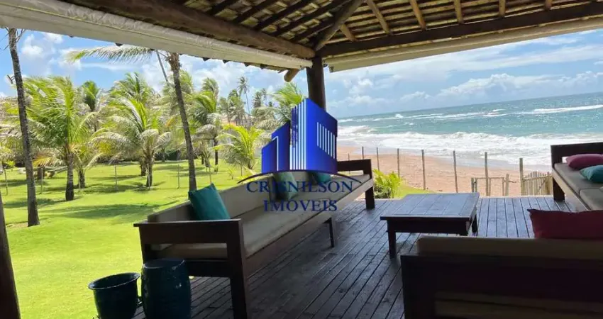 Casa à venda frontal mar em jauá, r$ 2.630.000,00, pé na areia, 7 suítes, piscina, 2 espaços gourmets!