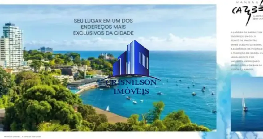 Edifício mansão carybé, ladeira da barra, apartamento á venda 3 suítes, r$ 2.590.000,00, vista mar, 155,62m², varanda gourmet, 2 vagas de garagem!