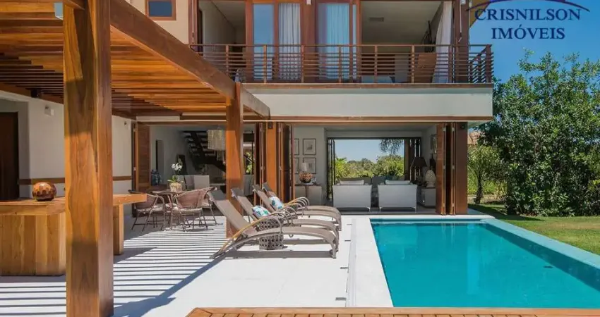 Casa à venda em praia do forte, bahia  r$ 7.500.000,00, condomínio piscinas naturais - acácias, magnífico projeto, decorada, 5 suítes, piscina!