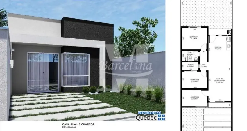 Residêncial Quebec. São José dos Pinhais. 3 quartos. Condomínio Fechado.