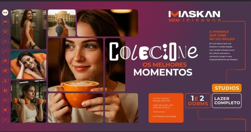 Stúdio ipiranga, oportunidade ùnica de investimento (550m da estação sacomã)