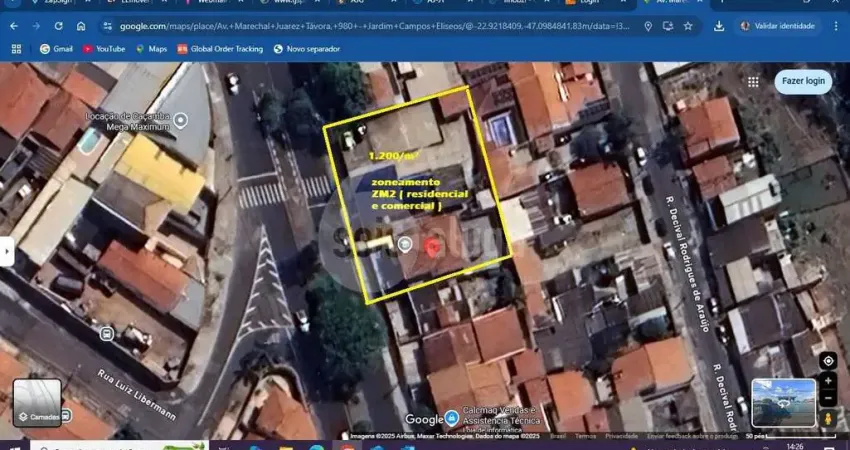 Terreno comercial à venda no jardim campos elíseos, campinas – 1200m²