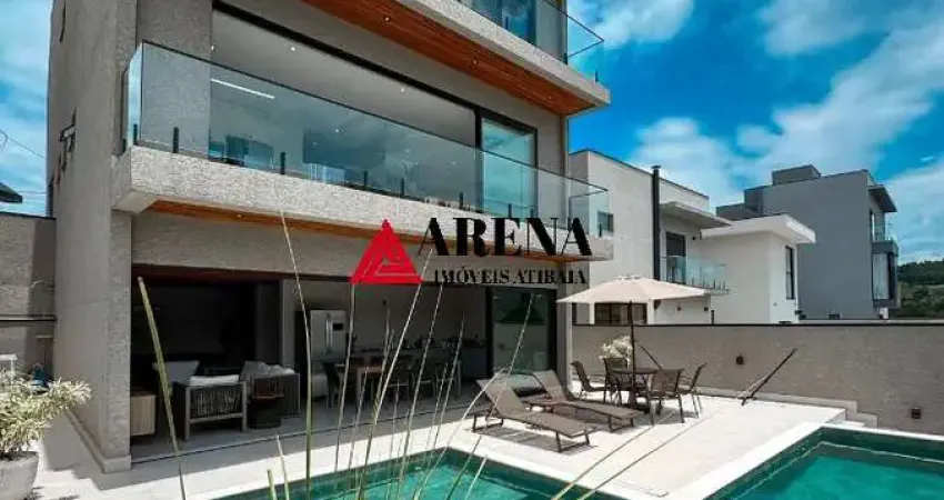 Casa de luxo em condomínio: 4 quartos, 4 suítes, 3 salas e 5 banheiros em atibaia-sp, rio abaixo - 330m² - 4 vagas.