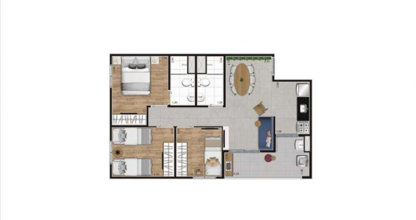 Apartamento Novo 3 Quartos 60m² - Gran Kazzas Sacomã Club - Sacomã/SP
