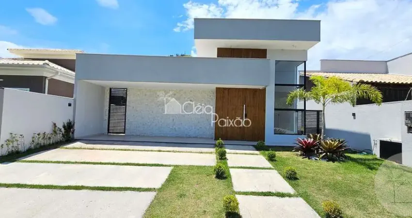 Casa perfeita com 3 quartos e área gourmet à venda em condomínio fechado, maricá