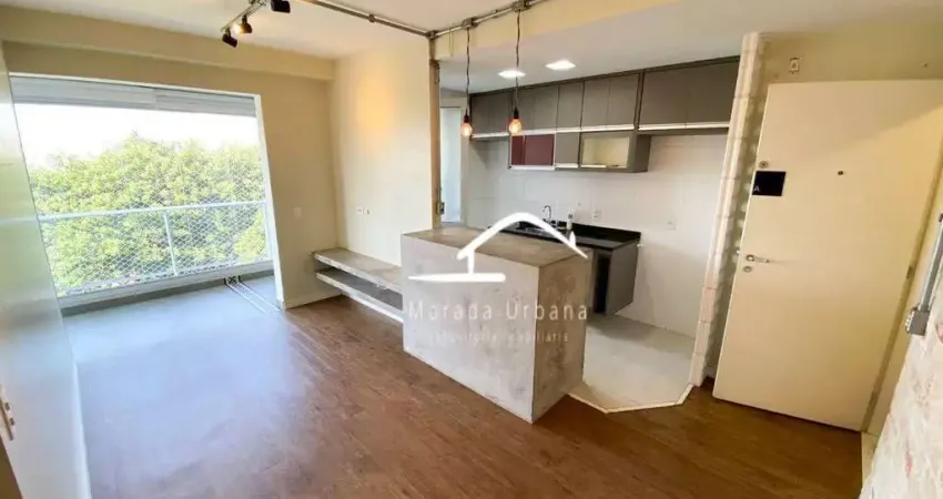 Apartamento 55m² para alugar na Vila Anastácio – 2 quartos, cozinha americana, varanda integrada e 1 vaga