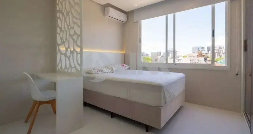 Apartamento mobiliado de 1 quarto com 1 vaga à venda no bairro cidade baixa em porto alegre