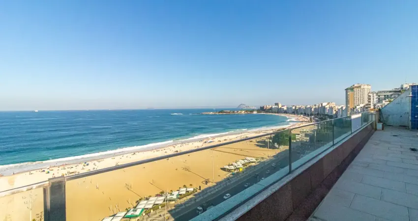 Cobertura linear de frente a praia/copcabana - 4 suítes - 1 vaga - rio de janeiro (rj)