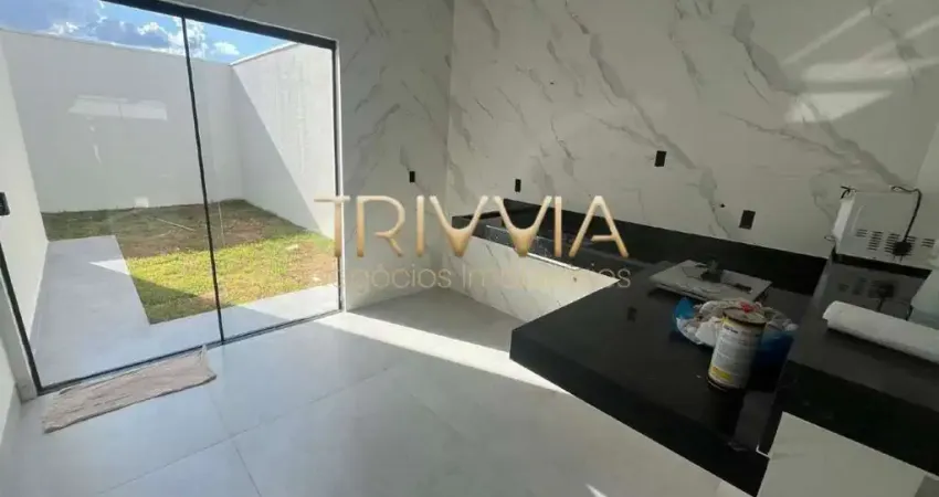 À venda – casa nova com 3 quartos, suíte com closet e quintal amplo