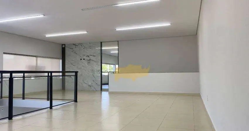 Slão comercial com mezanino em excelente localização e fino acabamento com estacionamento. oportunidade.