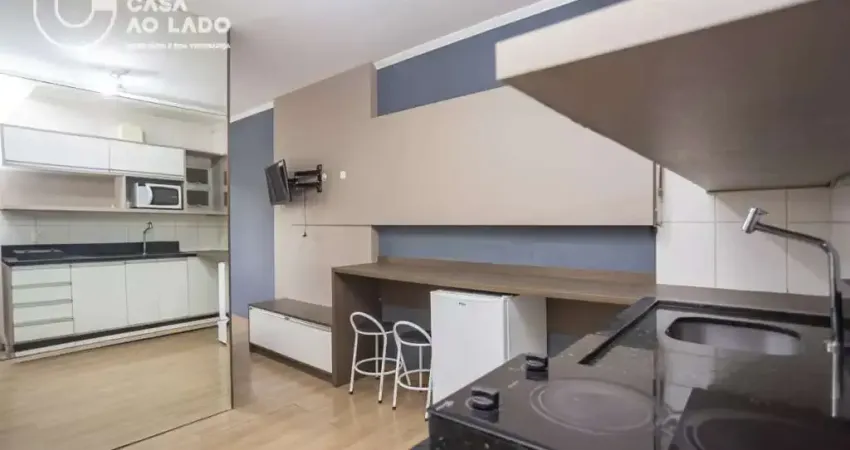 Apartamento 24m² mobiliado com 01 quarto no centro cívico - curitiba/pr.