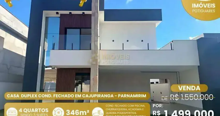 Casa à venda, 4 quartos, 3 suítes, cajupiranga - parnamirim/rn