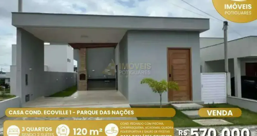 Casa à venda, 3 quartos, 2 suítes, 2 vagas, parque das nações - parnamirim/rn