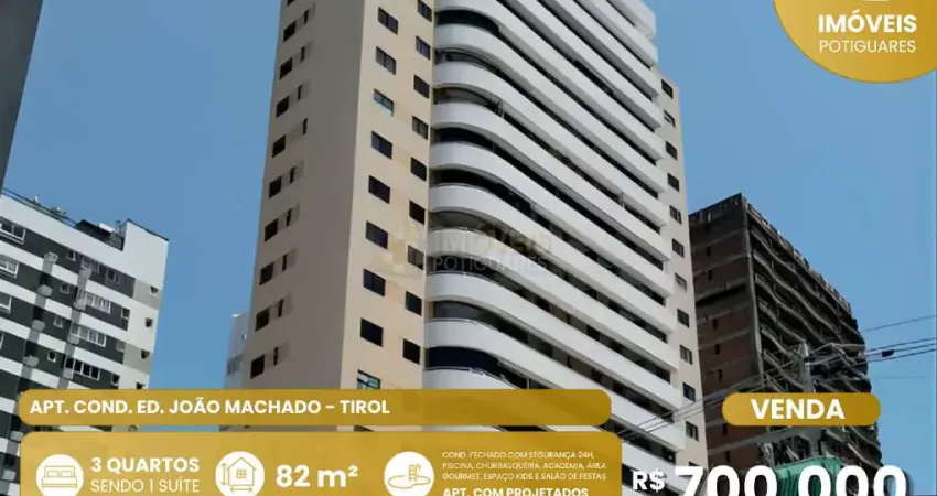 Apartamento com 3 quartos à venda no Tirol, Natal 