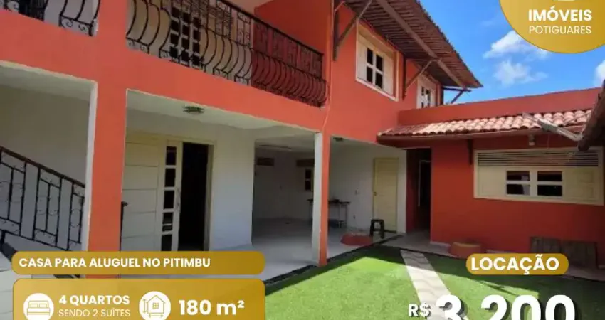 Casa para aluguel, 4 quartos, 2 suítes, 2 vagas, pitimbu - natal/rn