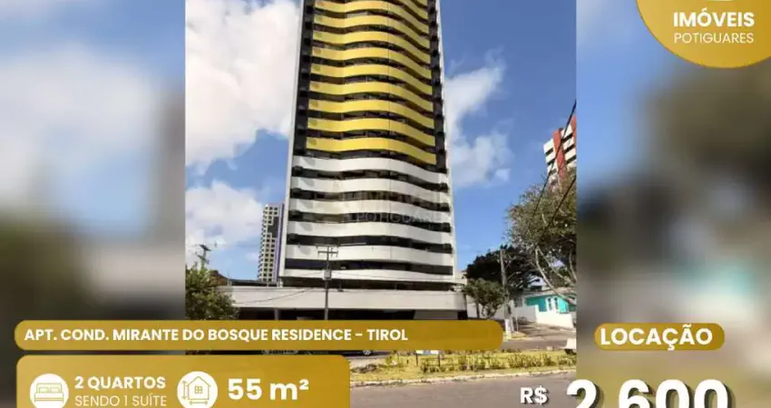 Apartamento para aluguel, 2 quartos, 1 suíte, 2 vagas, tirol - natal/rn