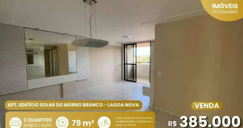 Apartamento à venda, 3 quartos, 1 suíte, lagoa nova - natal/rn