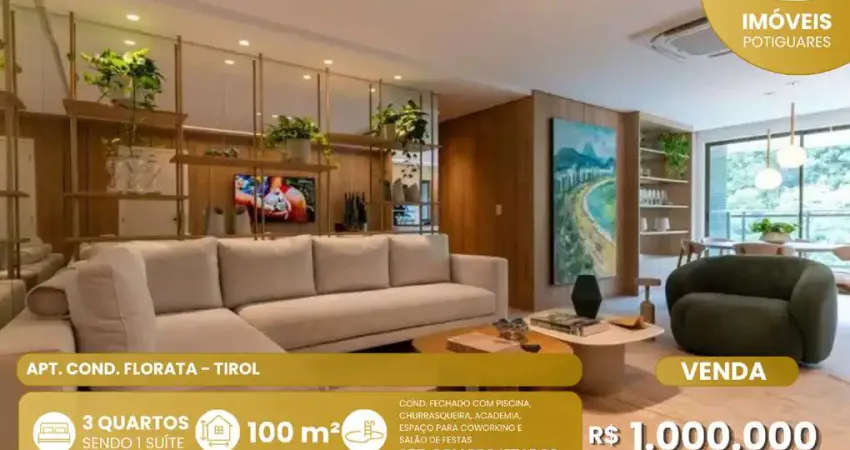 Apartamento com 3 quartos à venda no Tirol, Natal 
