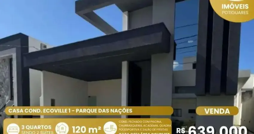 Casa à venda, 3 quartos, 2 suítes, parque das nações - parnamirim/rn