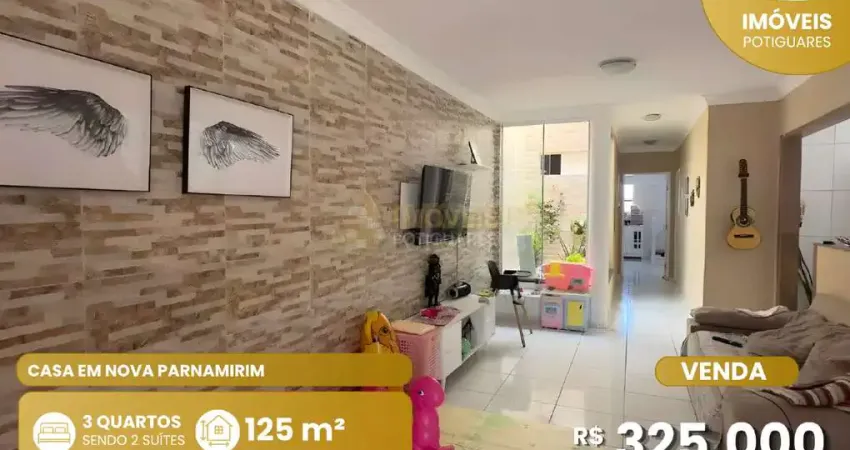Casa à venda, 3 quartos, 2 suítes, 2 vagas, nova parnamirim - parnamirim/rn